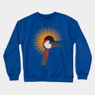 Grey Crowned Crane African Bird Portrait 2 Crewneck Sweatshirt